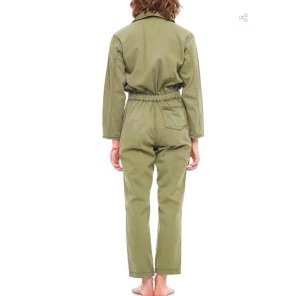 Sandrine Rose x Free People  Natural Khaki Tres Cool Front Zipper Jumpsuit Sz M - Picture 3 of 13